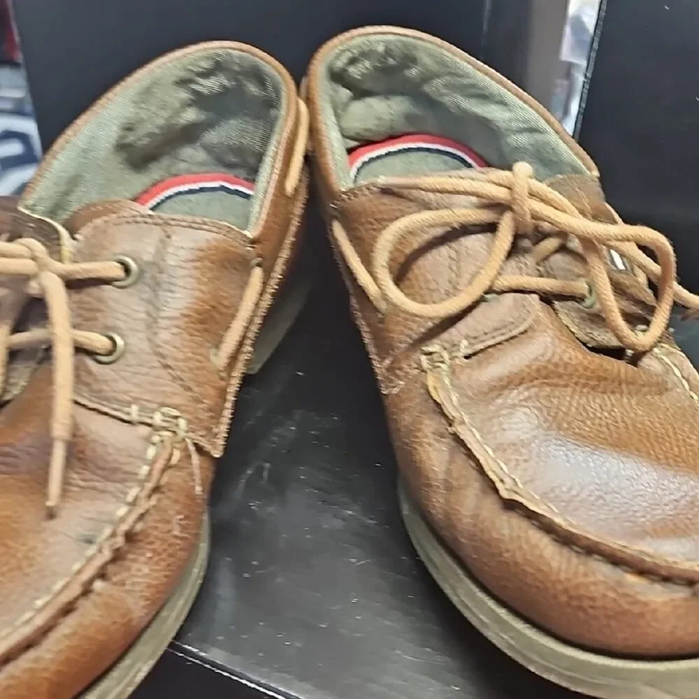 Tommy Hilfiger Brown Leather Boat Shoes